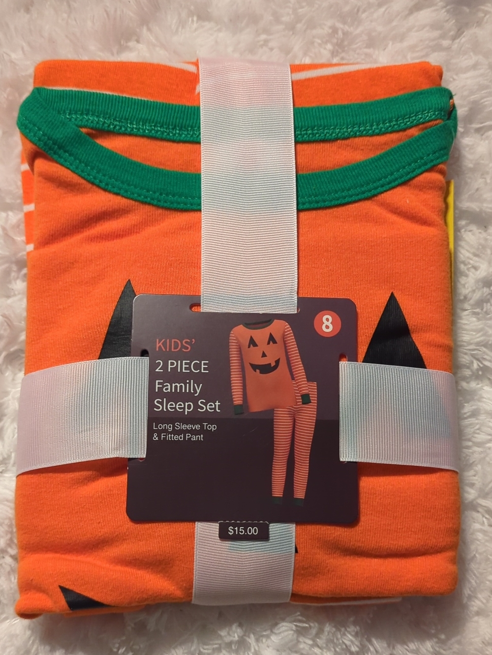 Jack O Lantern Kid's 2 Pc Sleep Set Pajamas, Sz 8, NWT